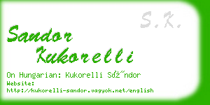 sandor kukorelli business card